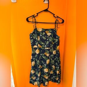 Old Navy Navy Floral Tie-Strap Mini Dress